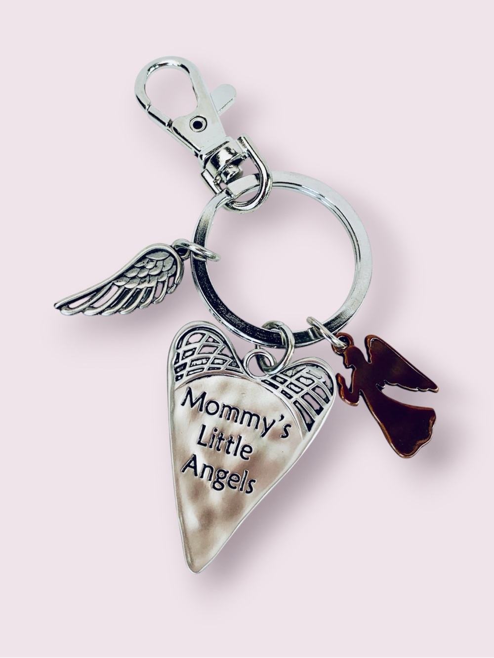 Mommy's Little Angel’s Silver Keychain